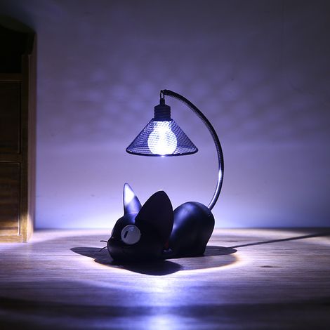 Résine chat motif lampe lampe de nuit créative table de chevet lampe de lecture (trou abat-jour) résine créative artisanat décoration de la maison 81217cm MNS (1/3)