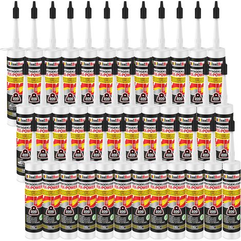 Montagekleber FIX-POWER Baukleber 36 x 300ml Styroporkleber weiß 200kg / 10cm (1/2)