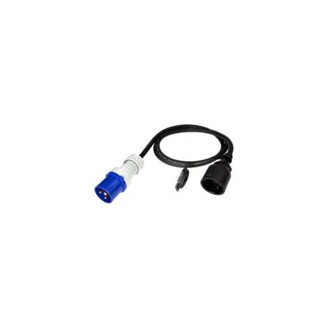 Adaptateur CEE mâle vers Prise Schuko Femelle – Rallonge 1,5m Camping IP44 – Câble H07RN-F 3G2,5 – 230V 16A pour Caravane, Camping-Car, extérieur