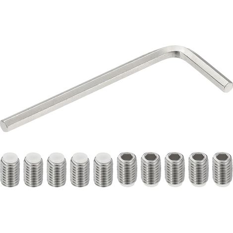 M8x12mm Vis Sans Tête Nylon, 10Pcs en Acier Inoxydable 304 Boulon Tête Hexagonale Métrique Six Pans Creux, Antidérapant, Entraînement Hexagonal Interne avec Clé Six Pans (1/5)