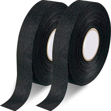 Schwarzes Isolierband 25 m x 19 mm, hochtemperaturbeständiger elektrischer Klebstoff, abriebfestes Gewebe für Kfz-Verkabelung (1/5)