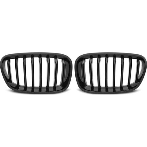 Paire grilles calandre BMW serie 1 F20/F21 de 2011 a 12/2014 Noir brillant-27318121 (1/5)
