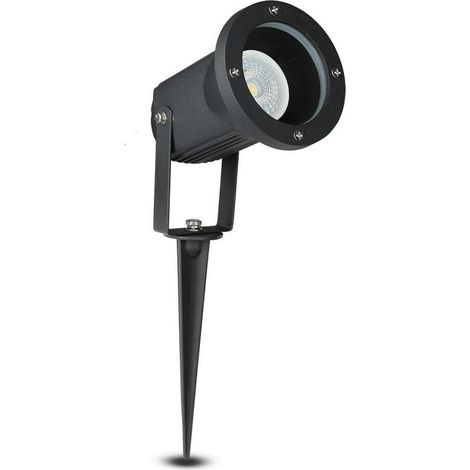 V-TAC VT-769 Picchetto con portalampada GU10 da giardino orientabile in Alluminio verniciato Nero IP44 - SKU 7517 (1/5)