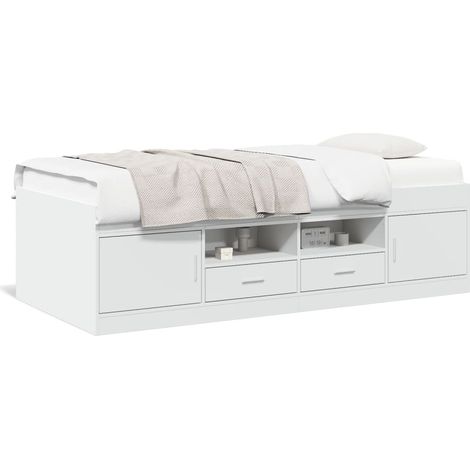 Maison Exclusive - Tagesbett mit Schubladen ohne Matratze Weiß 90