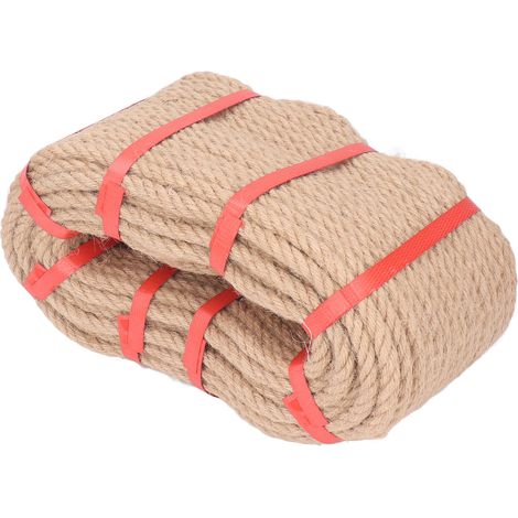 Ficelle de jute multibrins de 50 m de long, accessoire de bricolage et de décoration intérieure, diamètre 10 mm / 0,39 po (1/5)
