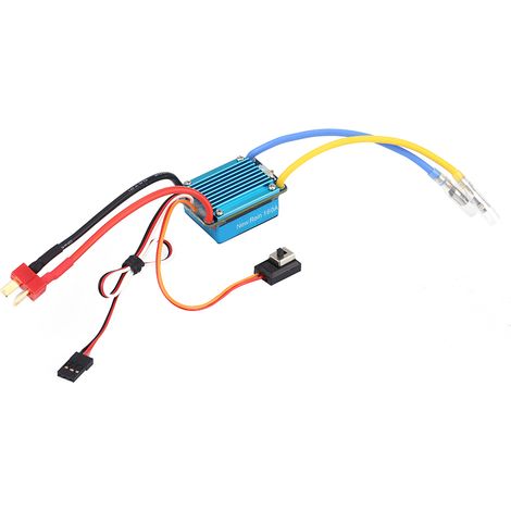 Contrôleur de vitesse électronique (ESC) étanche 3S 160A à balais avec connecteur T BEC 5V 1A pour voiture RC 1/12 (ou plus grande) (1/5)