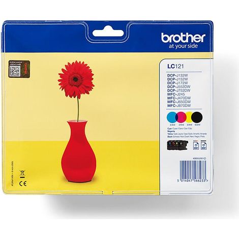 Brother LC121VALBP cartuccia d'inchiostro 4 pz Originale Nero, Ciano, Magenta, Giallo (1/4)