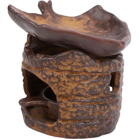 AUCUNE Kit de brûleur à huile essentielle en céramique 1 Ceramic Essential Oil Burner beaute oreille Forme de la feuille de souche (1/5)