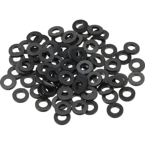 80 Paquet M3 Nylon Plat Rondelle 3mm ID 6mm OD 1mm Epaisseur Noir (1/5)