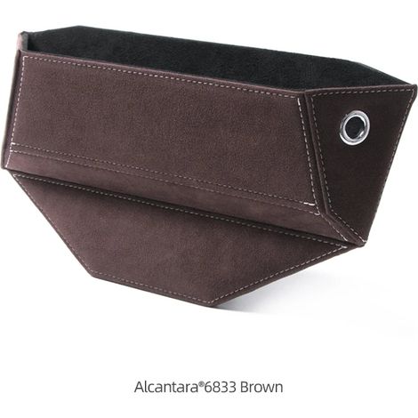 (6833 Marron) Boîte de rangement en Alcantara pour siège auto, bouchon de remplissage, organisateur intérieur pour Audi A3 A4 A5 A6 A7 Q3 (1/5)