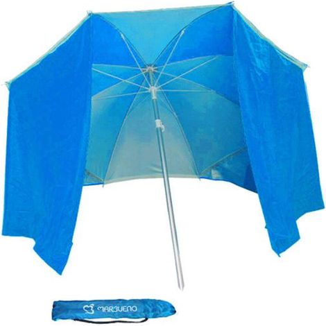 Strandschirm - MARBUENO - 200 cm - Blau - Nylon - Aluminium