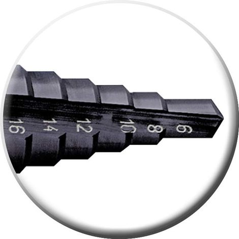 Exact 50067 HSS Punta a gradini Lunghezza totale 67 mm TiAIN Alberino a 3 facce 1 pz. (1/3)