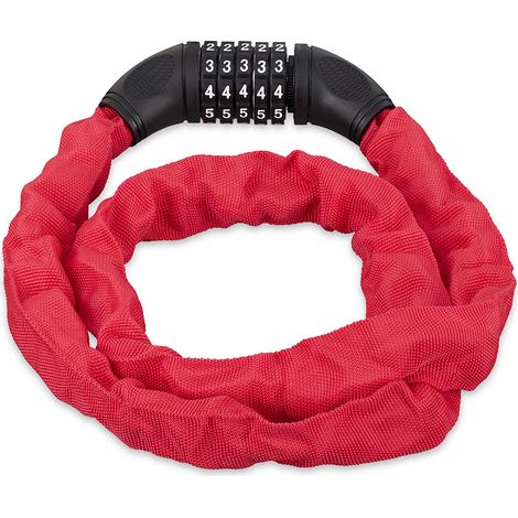 Antivol de vélo à code numérique, cadenas à combinaison avec chaîne en acier (1/5)