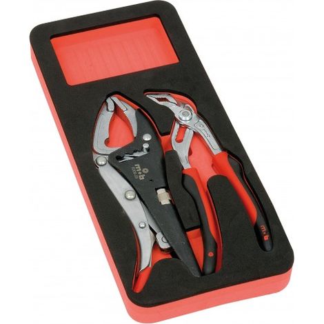 Mob Outillage – Coffret de 2 pinces étau et multiprise 240 mm – Manche bimatière ergonomique – Maintien ferme et précis – Module mousse haute densité