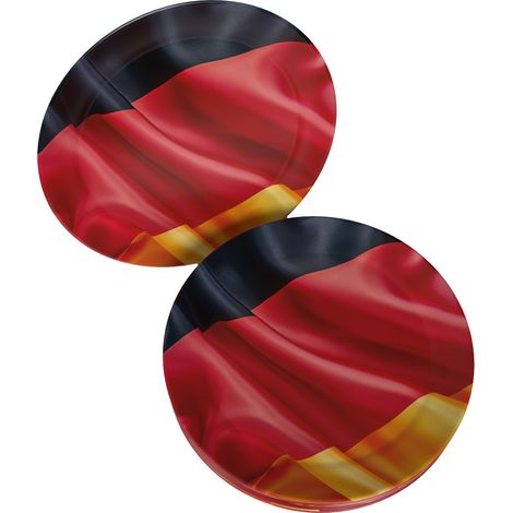 Pappteller Fußball 4 Sterne & Flagge bunt Ø 23 cm 8 Stück