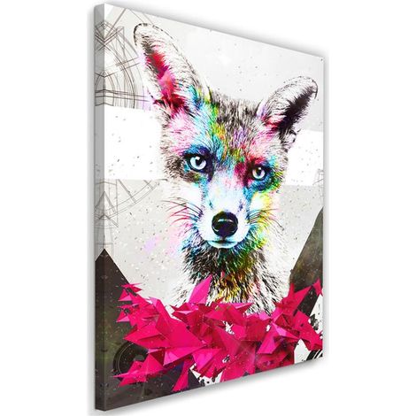 Tableau sur toile Abstrait Coloré Renard 40x60 (1/5)