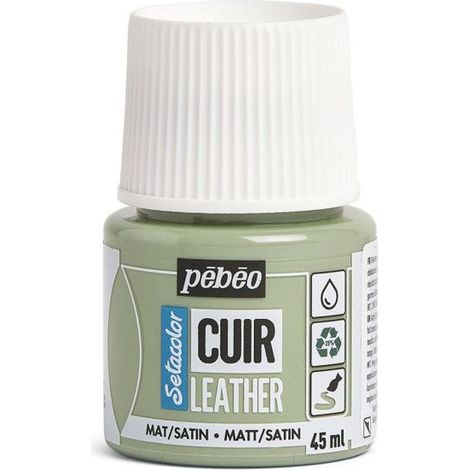 Peinture cuir - Setacolor - Vert Sauge - 45 ml - Acrylique - Mixte