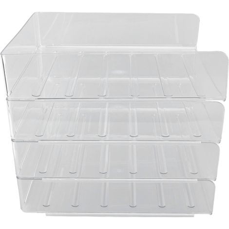 Lot de 4 bacs de rangement document empilables acrylique transparent épais A4 bureau maison versatile (1/5)