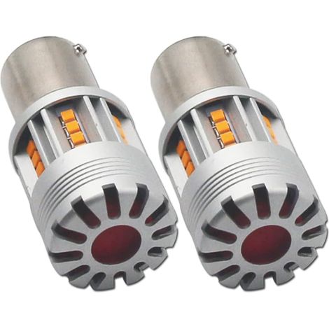 P21W S25 BA15S 1156 LED Amber Super Bright Bulb 12V-24V 10000LM Canbus Error Free Anti Hyper Flash Suitable for Front and Rear Car Turn Signals, Pack of 2 (1/5)