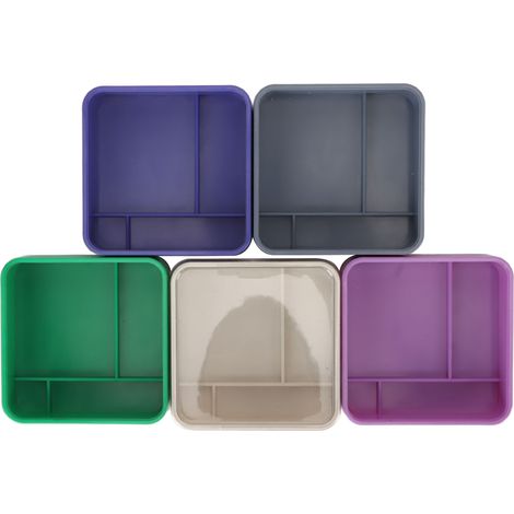 Boîte de rangement empilable pour outils de réparation de montres, 5 niveaux, 5 couleurs, compartiment carré, étanche à la poussière (1/5)