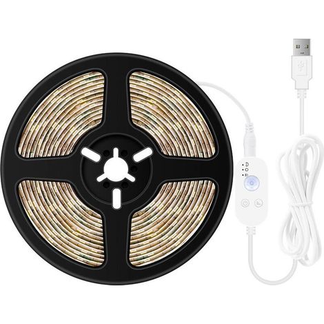 Bande lumineuse LED , ruban à detecteur de mouvement (3000K (blanc chaud) 5 mètres) (1/4)