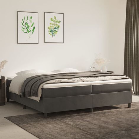 Boxspringbettgestell Dunkelgrau 200x200 cm Samt