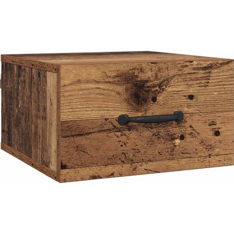 Maison Exclusive - Armario de Noche con cajón Madera envejecida 3