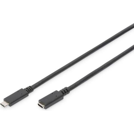 Digitus Cavo USB USB 2.0 Spina USB-C®, Presa USB-C® 2.00 m Nero Flessibile, Schermatura a fogli, Schermatura intrecciat (1/5)
