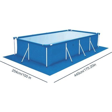 Poolbodenmatte 445 x 254 cm – Wasserdicht, dickes Polyester – Kratz- und reißfest – Faltbar und tragbar – (1/4)
