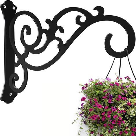 Soportes metálicos para cestas colgantes, gancho para colgar plantas, gancho de pared para macetas (1/4)