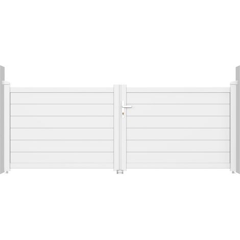 Puerta batiente de aluminio soldado 3m EIGER 300 x 115 BLANCO