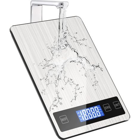 15KG Digitale Küchenwaagen Haushaltswaage Digitalwaage, Hochpräzise Elektronische Waage Küche Lebensmittelwaage Kochwaage Briefwaage mit großer Edelstahl Wiegefläche und Tara