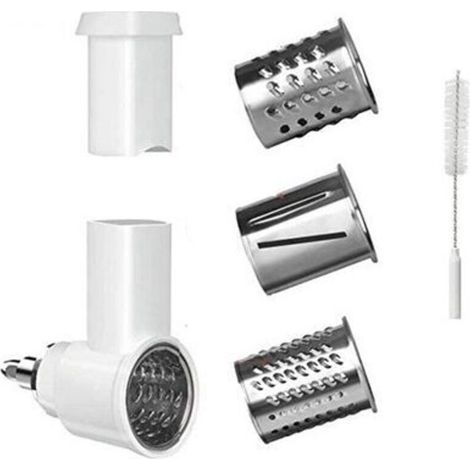 Accessoire de Trancheuse de légumes pour Robot Pâtissier, Râpe à Fromage, Râpe à Légumes avec 3 Lames en Acier Inoxydable,Accessoire de Râpe Coupe-légumes