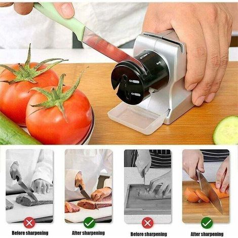 Aiguiseur couteaux electriques,Aiguiseur de couteaux de cuisine, Base Anti-dérapante postuler à couteaux et ciseaux les Tournevis (1/5)