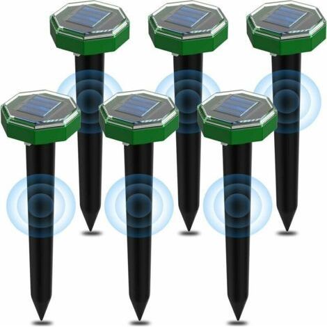 Taupe Ultrason Solaire 6 pièces,Anti Taupe Ultrason Solaire avec IP65 Imperméable,À Utiliser sur Les Pelouses de Jardin pour Repousser Les Taupes et Les Spermophiles (1/5)