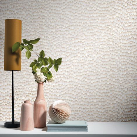 Papier peint plume beige 3D chambre & salon | Tapisserie plume originale beige bureau | Papier peint clair moderne intissé vinyle (1/4)