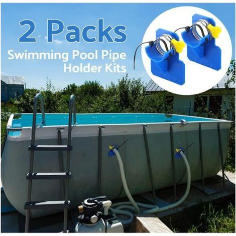 2 PCS Support de Tuyau de Piscine, Support pour Tuyau D'eau de Piscine, Support de Tuyau d'eau, Empêche Le Tuyau de Tomber(Bleu) (1/5)