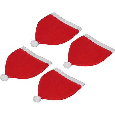 Lot de 4 Housses de Repose-Tête Siège Auto Père Noël, Chapeau de Noël Décoratif pour Voiture, Accessoires Festifs pour Fêtes de Fin d'Année (1/5)