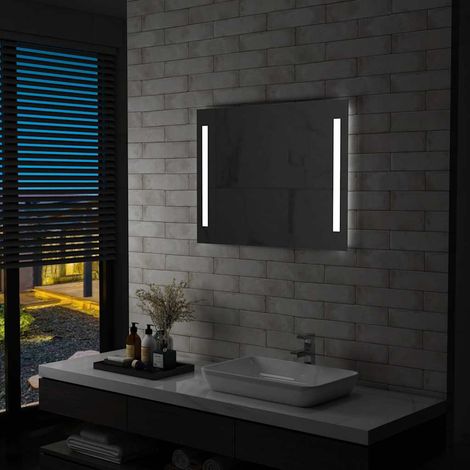 Miroir mural de salle de bain avec LED 80x60 cm