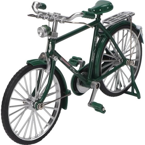 Modèle de vélo vintage, haute simulation, roue rotative, détails exquis, modèle de mini vélo pour décoration de bibliothèque de bureau (1/4)