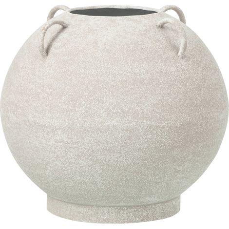 Vase rond blanc en métal texturé - blanc texturé (1/2)