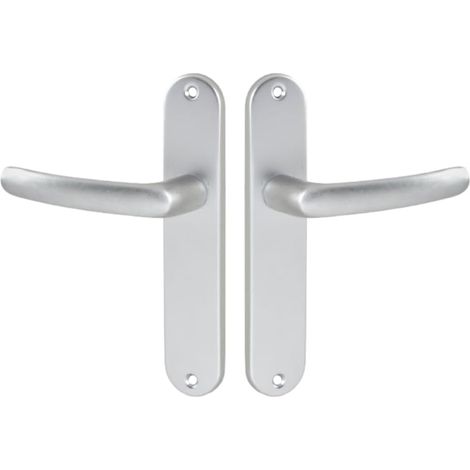 1 Ensemble Poignée De Porte Sur Plaque Bec De Cane Aluminium Entraxe 165 Mm Pour Cuisine Salon