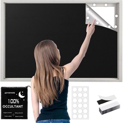 Store Occultant sans Percage, 100% Blackout Rideau Occultant sans Percage pour Chambre, Stores occultants pour bébé, 300 x 148cm à découper à n'importe Quelle Taille (1/5)