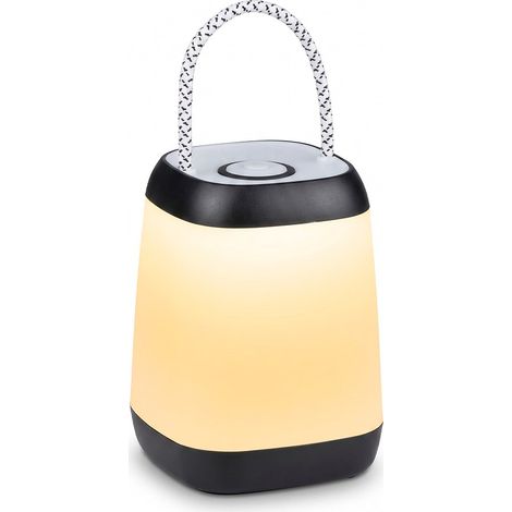 Farol portátil con asa de cuerda, blanco frío, 90 x 90 x 124 mm