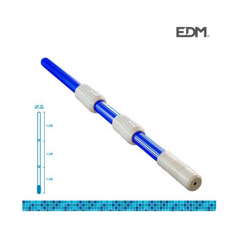Pertiga telescopica  ø41mm mango 3 partes de 1,20mt (plegado 1,3mts) con tubo de aluminio 0,30mm