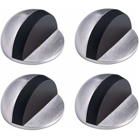 Butée de Porte,Arret de Porte en Acier Inoxydable,Butée de Porte Adhesive,Butoir Porte au Sol,Butée de Porte en Caoutchouc ,Demi Lune Bloc Porte, pour la Maison et le Bureau,4 Pièces (1/4)