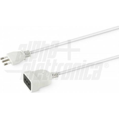 Alpha elettronica prolunga spina presa 10a 5m bianco 23-003/5wb