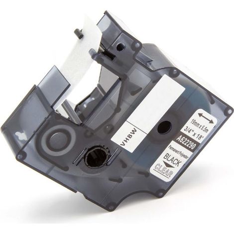 vhbw Label Tape Replacement for Dymo 622290 for Label Printer 5.5m x 19 mm, Black on Transparent, Polyester