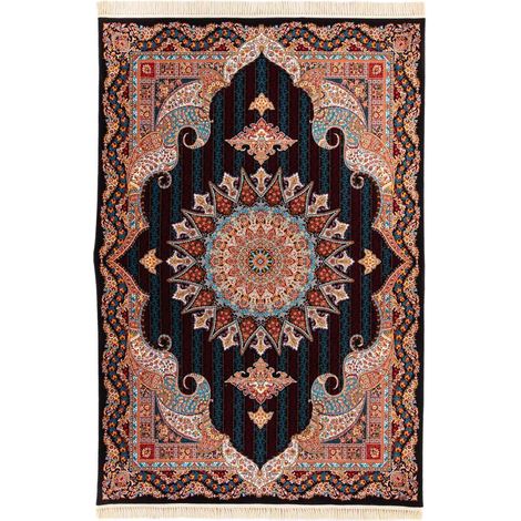 Tapis persan Abdiel  - 150x100cm, Rectangular - 100% Acrylique - Tissé - Noir