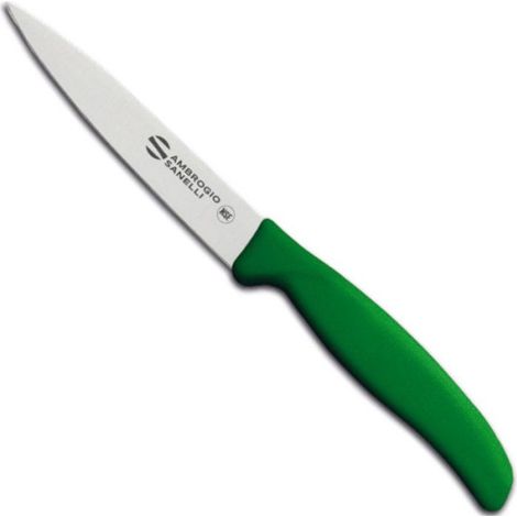 Couteau A Éplucher - Lame Acier Inoxydable NITRO-B 110 mm - Manche SEBS Vert HACCP - Pour Fruits Et Légumes - 1 Pièce